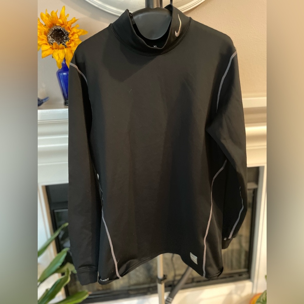 Nike Black Long Sleeve Shirt with White Logo